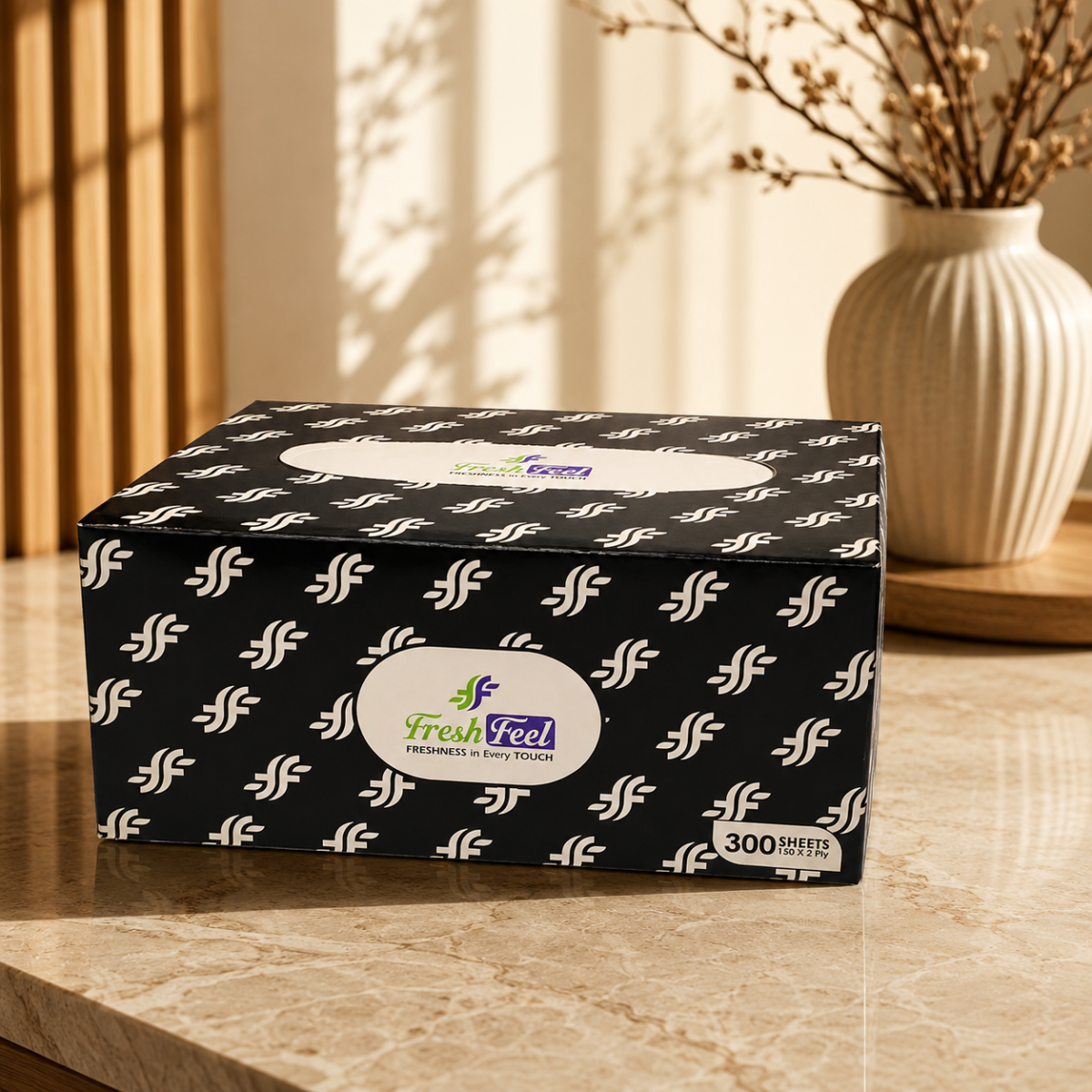 Fresh Feel Pop Up Black 150x2 Ply - Image 2